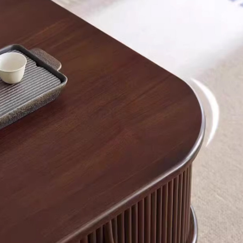 Table basse en bois massif au design rétro, H 20,07 po x L 55,11 po x l 27,55 po