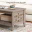 Table basse à 2 niveaux avec tablette ouverte et décorations tissées pour le salon-1564948660