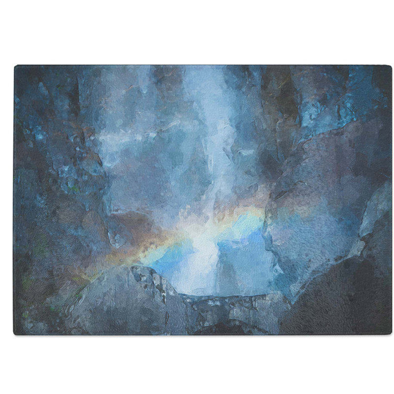 Tempered Glass Rainbow Through the Mountains Chopping Board, 28.5 cm W x 20 cm L