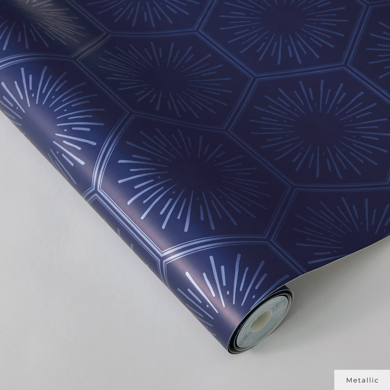 Bogomila 16.5' L x 20.5" W Peel and Stick Wallpaper Roll, 16.5" L x 20.5" W, Royal Blue