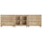 Sideboard Buffet Cabinets With 2-Glass Door, 3-In-1 Kitchen Storage Cabinets, Wood Coffee Bar Tables With Adjustable Shelf & 6 Drawers For Dining Room, Living Room, Bedroom, Oak