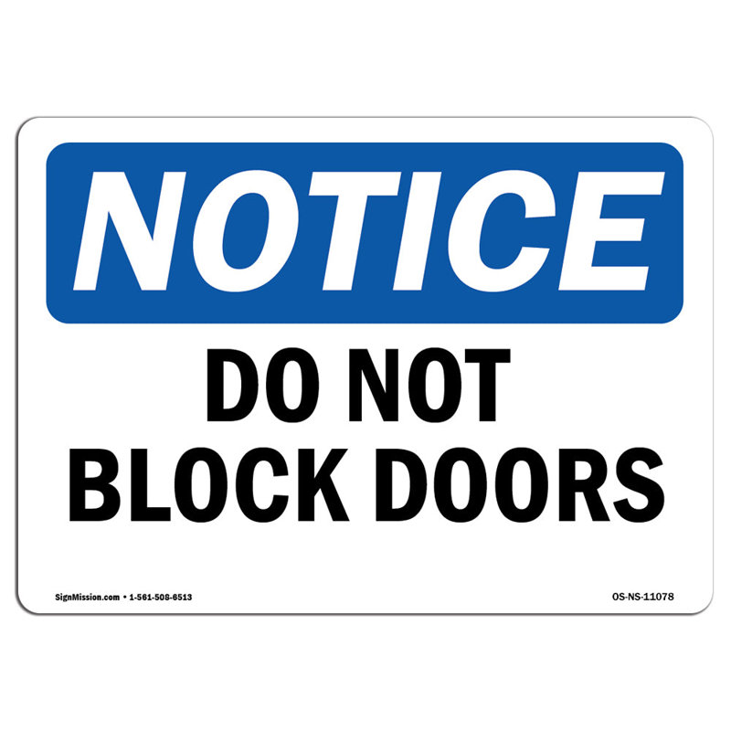 Do Not Block Doors Sign