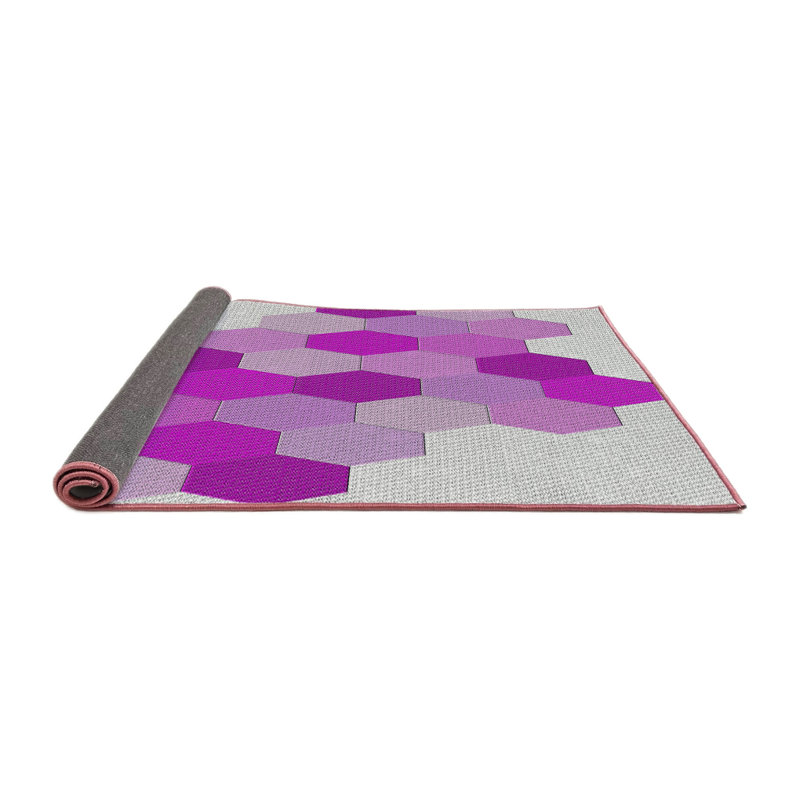 Tapis mauve à motif géométrique Kollman, Carré 6 pi