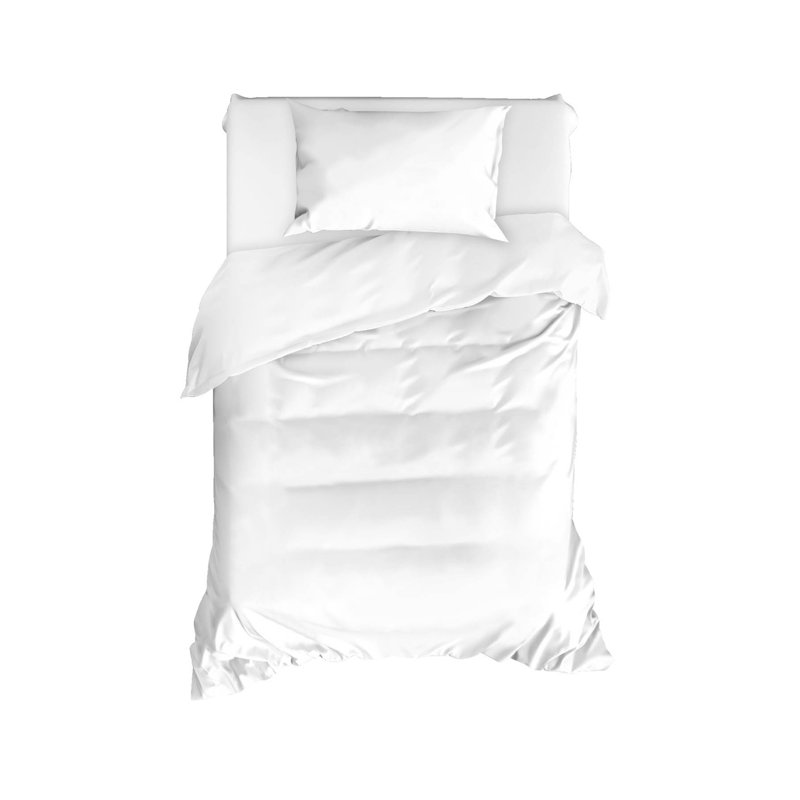 Ensemble de housse de couette 100% coton, Housse de couette 63 "x 87" + 1 taie d'oreiller st, Blanc