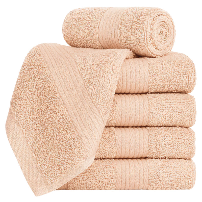 100% Cotton Washcloth 12 x 12 Inch Highly Absorbent, Beige