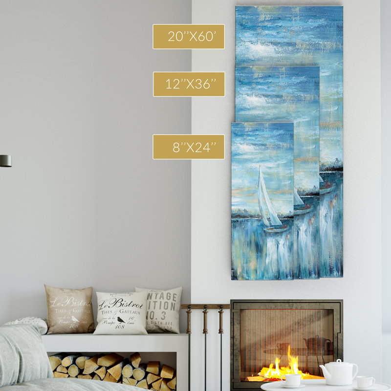 Evening Bay III - Wrapped Canvas Print, 12" H x 36" W x 1.5" D