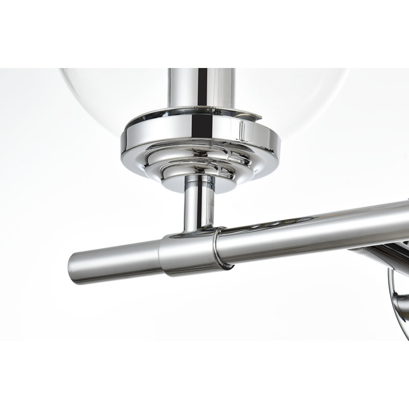 Armed Sconce, Chrome, Clear