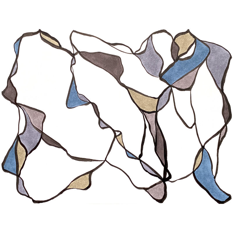 Musing Series 4.2 Print by Susan Arthur, 17.25" H x 21.25" W, Black Framed Paper