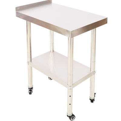 Table de préparation en acier inoxydable, table de travail robuste, capacité de 440 lb, 4, dosseret, tablette inférieure réglable, capacité de charge de la salle de lavage 24 x 15 35-1 / 2 po
