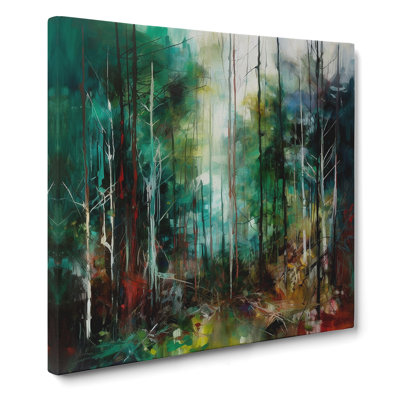 Forest Gestural Art No.5 - Wrapped Canvas