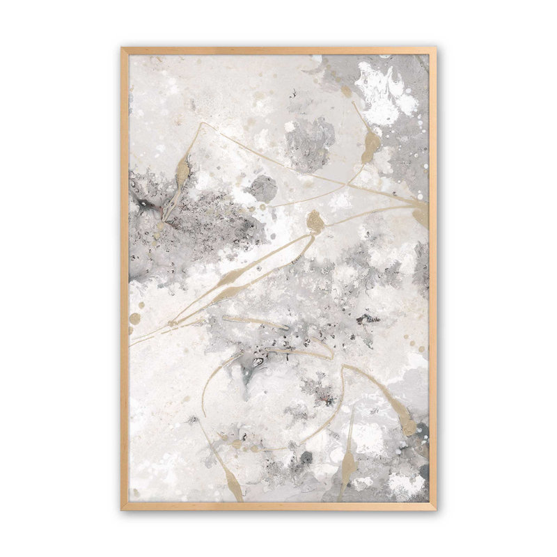 Imprimé chuchotement doré v2, Papier avec cadre photo érable brut, H 17 po x l 13 po x P 1,25 po