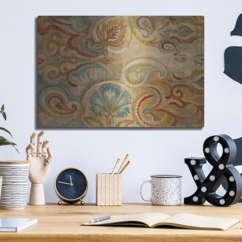 «Antique Paisley» par Silvia Vassileva, mur en métal, H 12 po x l 16 po