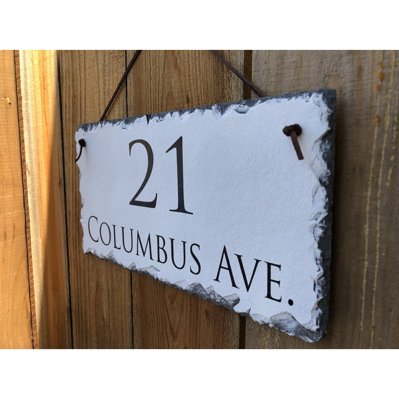 2-Line Hanging Address Plaque, No Drilled Holes