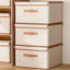 Ensemble de 4 paniers de rangement pliables en tissu avec couvercle rabattable et poignées, boîte à couvertures pour la maison, le bureau, le placard, beige-43650949
