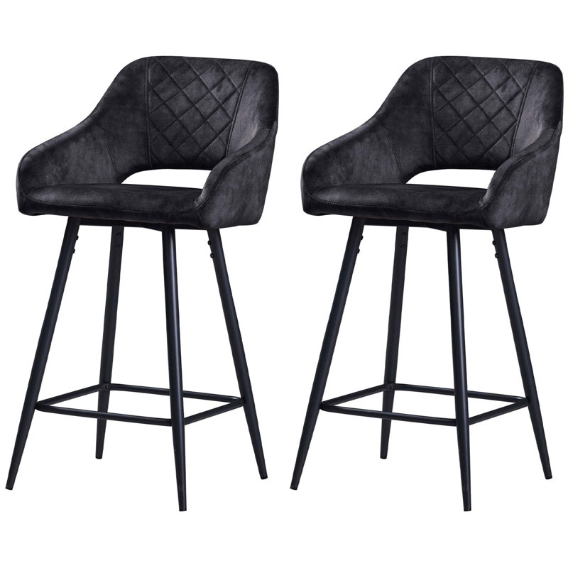 Bigvai Counter Stool with Metal Frame, Dark Grey