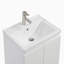 Logan Meuble-lavabo mural simple en blanc mat avec comptoir en céramique-537442847-553102381