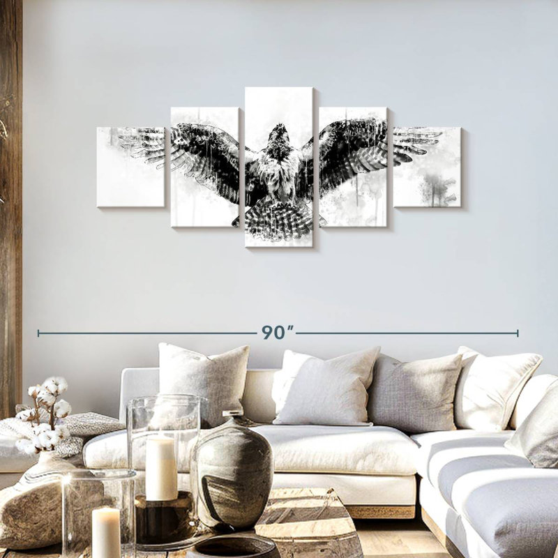 Hawk Flying, 30" H x 68" W