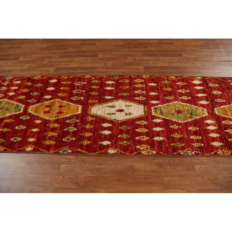 Tapis de couloir unique en laine rouge 2 pi 10 po x 9 pi 8 po One Age