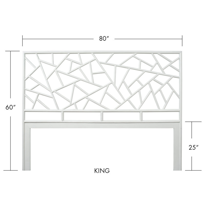 Tiffany Wicker/Rattan Open-Frame Headboard, Queen, Regatta Blue