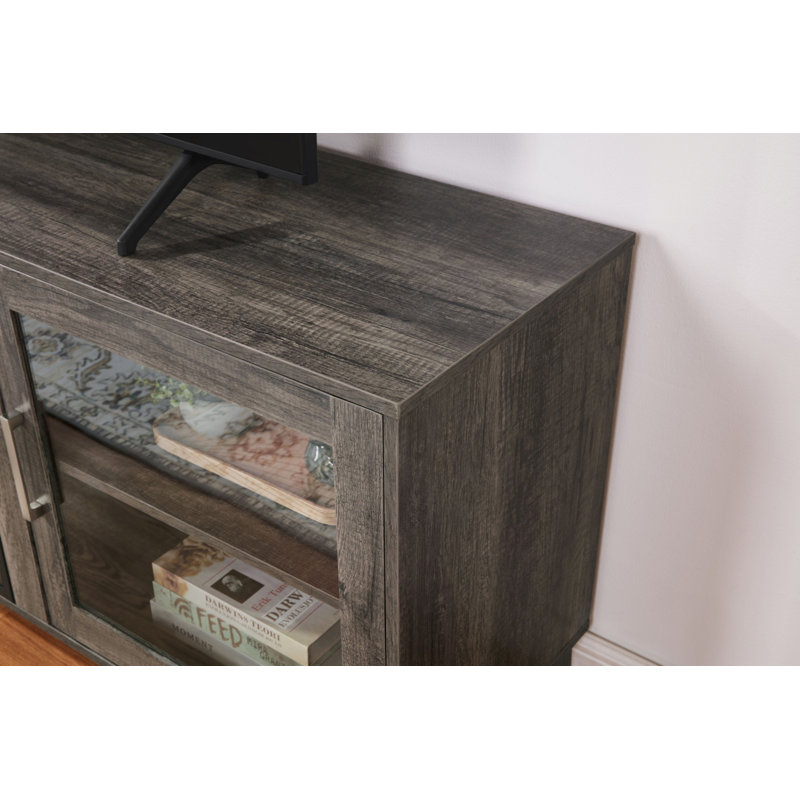 Console de meuble télé avec lumière DEL, foyer et chauffage