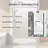 36"X 72" Pivot Shower Door, Matte Black Aluminum Frame, Half Frame ,1/4" Tempered Glass Explosion Proof Film