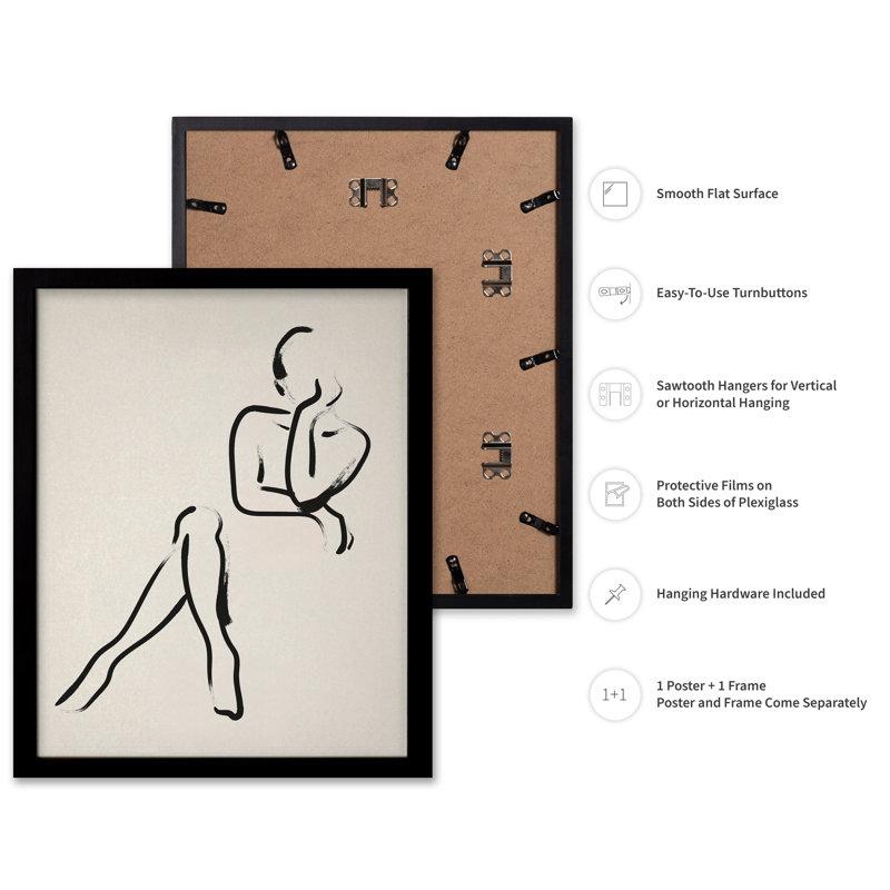 Silhouette féminine n ° 1, Black Framed, Poster, 18"H x 24"W