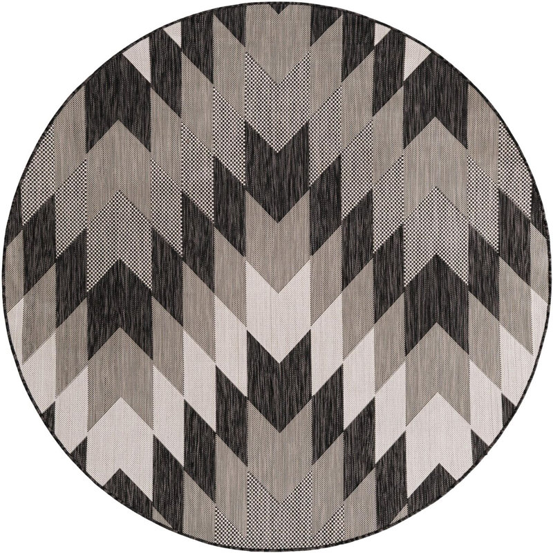 Tapis noir Aucun Nykeia, Rond 6 pi 1 po