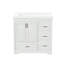 Meuble-lavabo 36 po avec lavabo simple, meuble-lavabo moderne sous le comptoir avec 2 portes à fermeture et 4 tiroirs. Blanc, l 35,8 po x P 19,7 po x H 35,4 po.