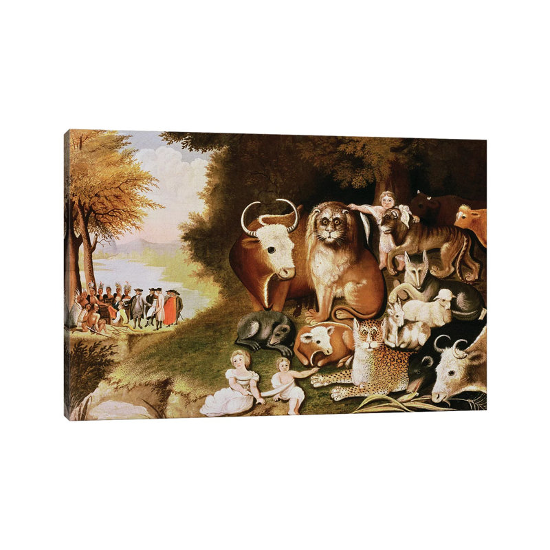 The Peaceable Kingdom, 1832-34 by Edward Hicks - Painting on Canvas, Wrapped Canvas, 66.04cm H x 101.6cm W x 1.91cm D