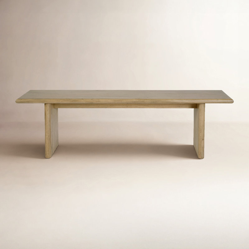 Soleil 64 in. W Wood Bench, Blonde Oak, Blonde Oak