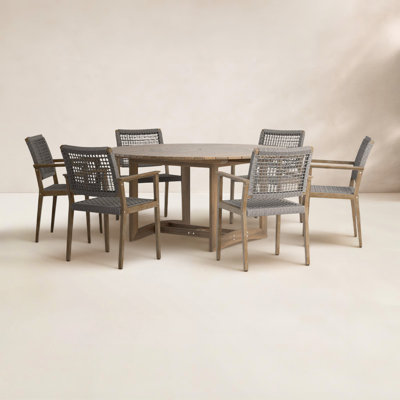 Fleur 63" Eucalyptus Patio Dining Set