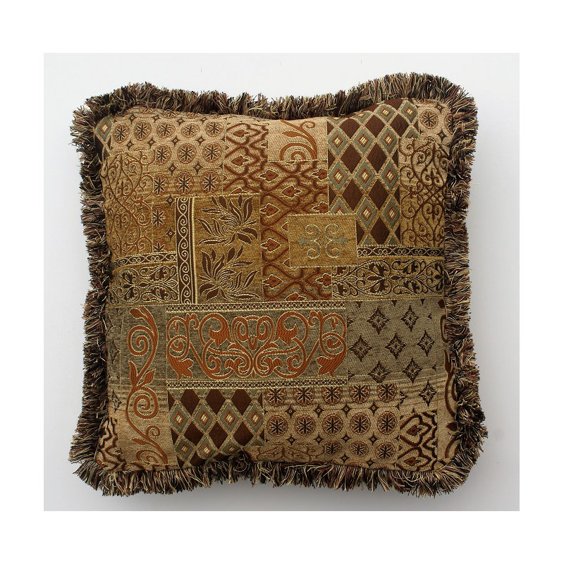 Chenille Square Patchwork Patch Gold, 17'' x 17''
