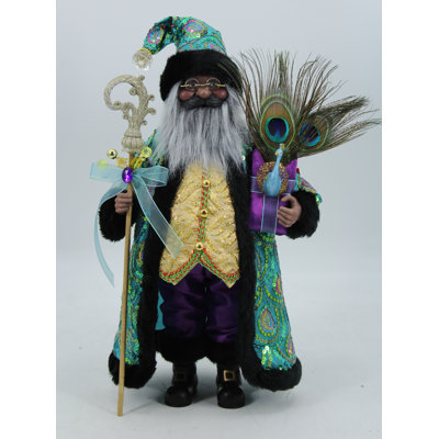 Stunning Sequin African American Santa Claus Figurine