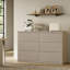 Commode à 3 tiroirs cannelée moderne avec motif escamotable-1075134277