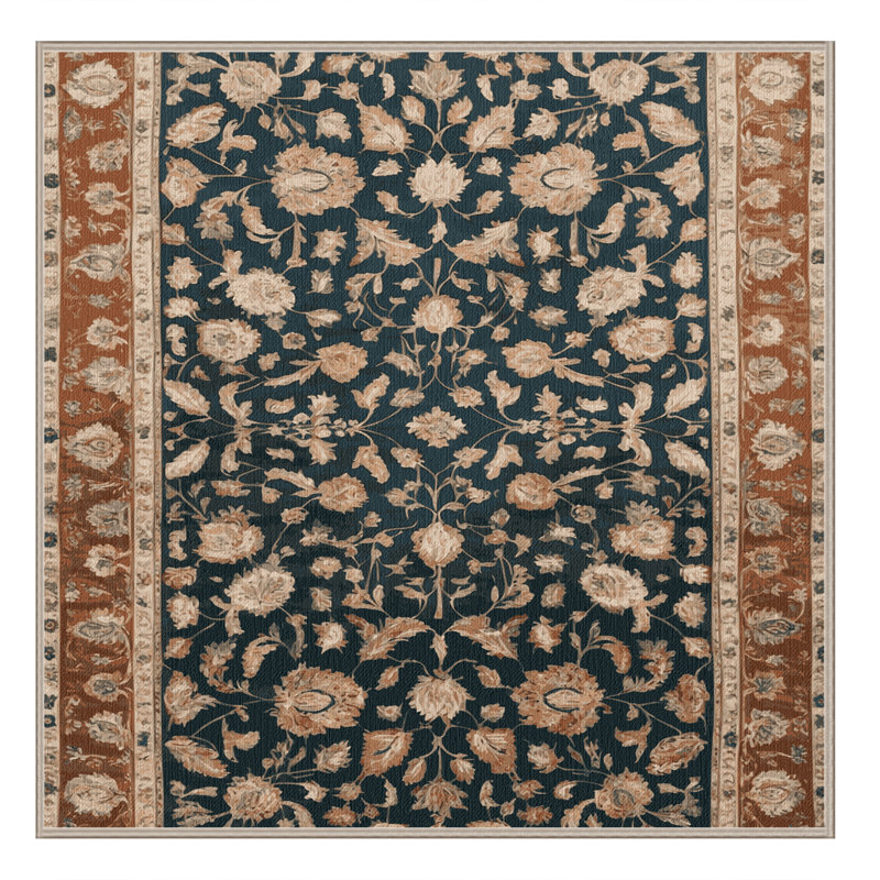 Tapis brun lavable à la machine, Carré 7 pi x 7 pi