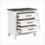 Classic Farmhouse 3-Drawer Nightstand with Power/USB - Antique White/Brown