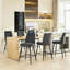 Tabouret de bar gris en velours de 2 avec pieds en fer réglables, coussin confortable, convient aux chaises de chambre à coucher, design simple, coussin éponge-1003031790