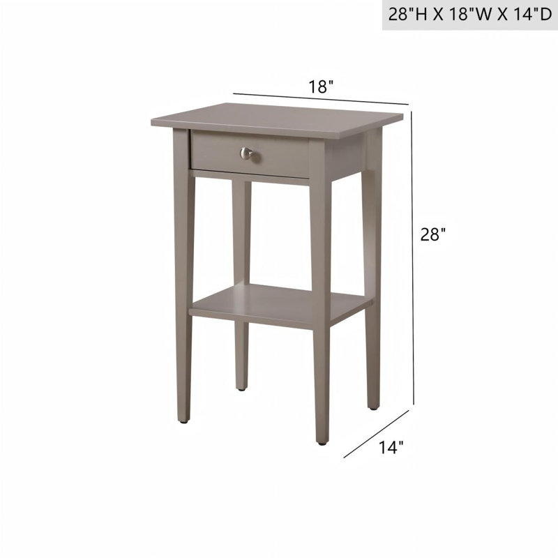 Table de chevet élégante et contemporaine, Champagne argenté