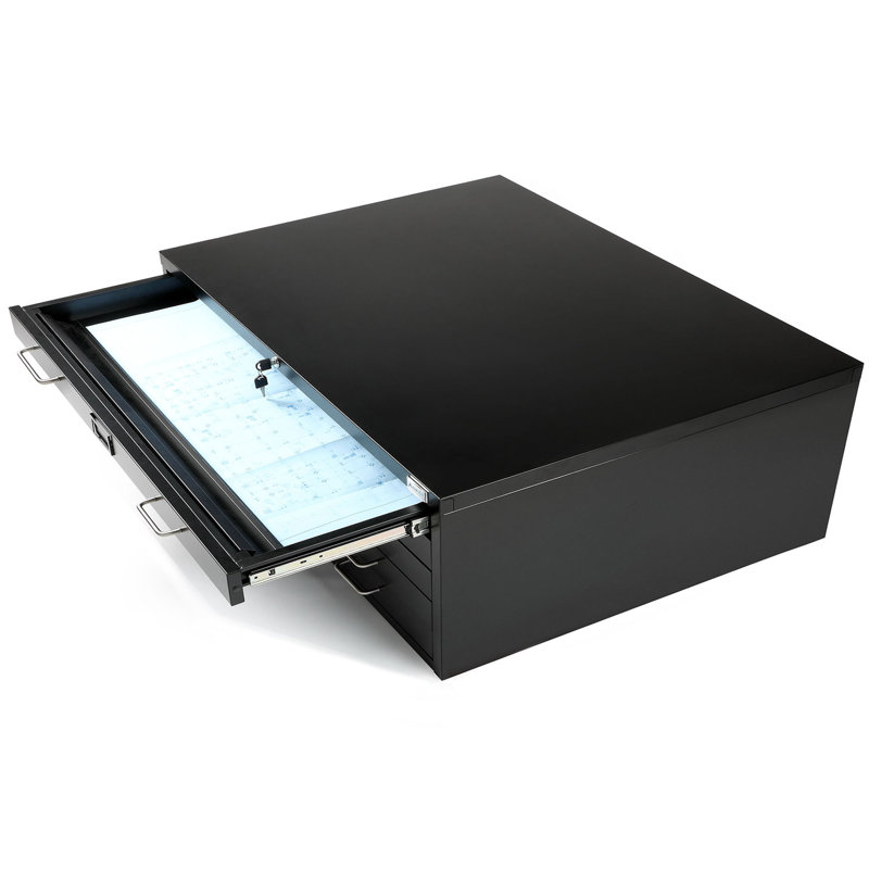 Black Cold Rolled Steel 5-Drawer Lockable Filing Cabinet