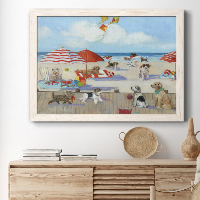 «Beach Bark Park II», reproduction d'art sur toile encadrée, Blanc, H 31 po x l 44 po x P 1 po