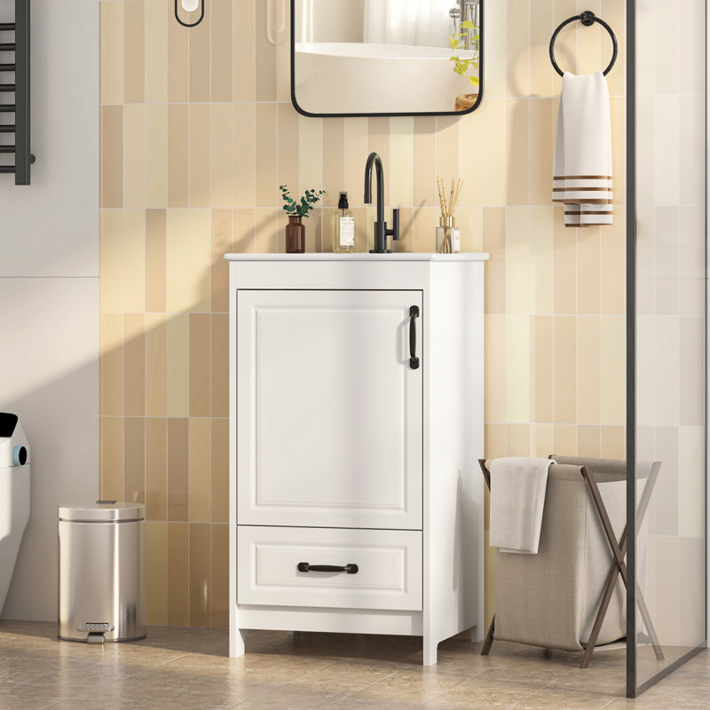 18'' Single Bathroom Vanity With Ceramic Top