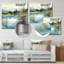 Summer Lake Landscape Illustration V - Impression de paysages sur métal-2062435481