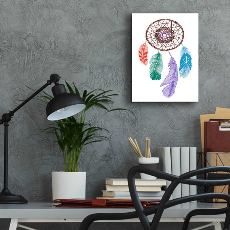 «Stylized Dream Catcher» par Rachel Caldwell, art mural en verre acrylique, H 16 po x l 12 po x P 0,13 po