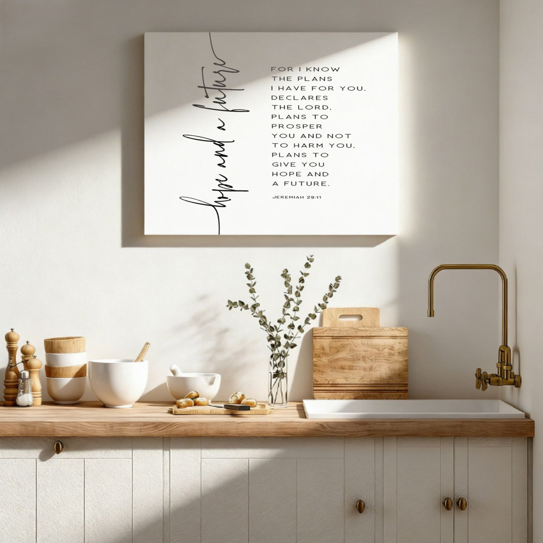 Bible Hope Scripture, Canvas Wall Art, Built-In Wooden Frame Support For Bedroom, 16 X 24 Inch