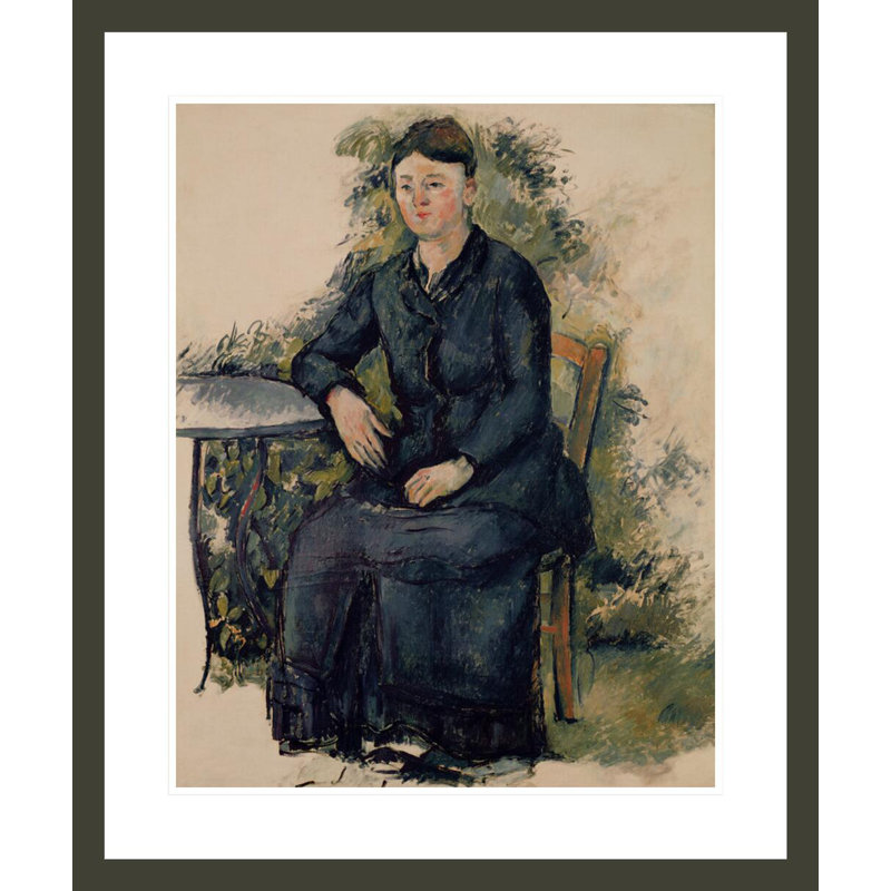 «Madame Cezanne in the Garden» par Paul Cézanne, impression giclée encadrée, H 28,05 po x l 23,5 po