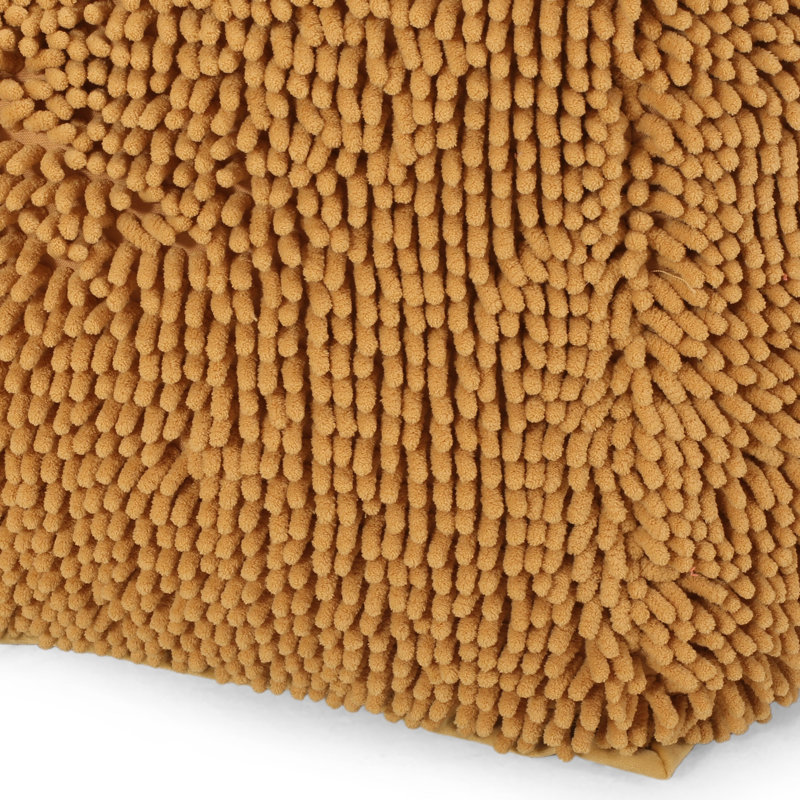 Repose-pieds carré en microfibre Spongy, Jaune