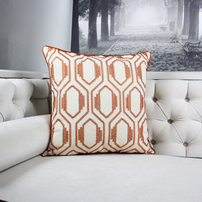 Cataldo Embroidered Cotton Throw Pillow