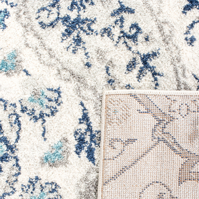 Christa Damask Cream/Light Gray Rug, Rectangle 8' x 10'