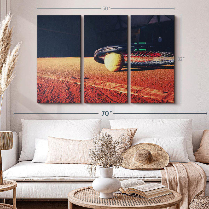 «Tennis Sport» sur toile, H 32 po x l 50 po x P 1,25 po