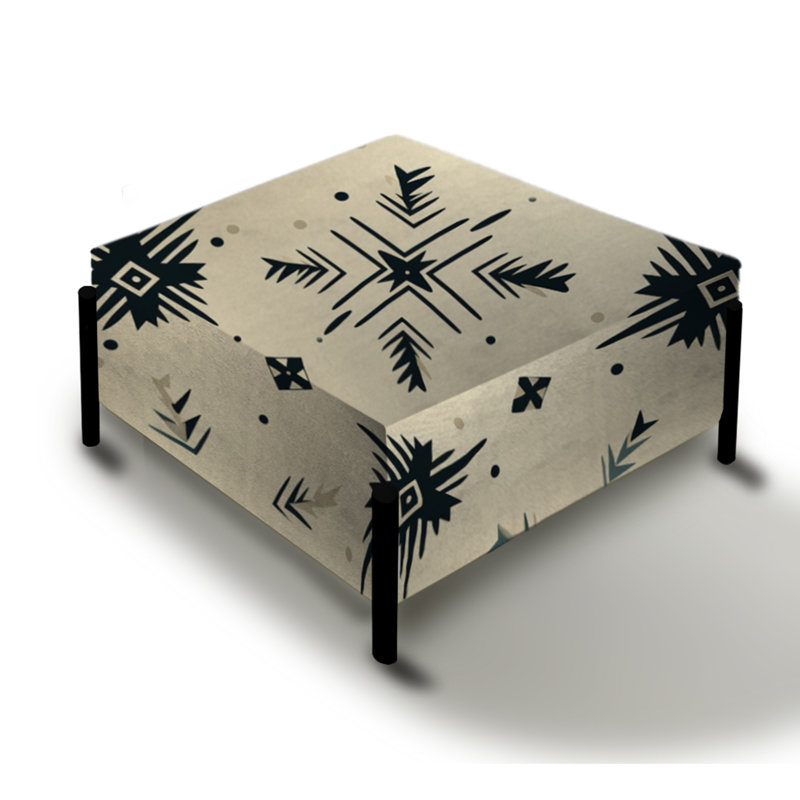Neutre Nomad Ii Boho Motif - Grand repose-pieds carré géométrique